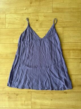Free People Purple Rayon Swing Cami Tank Top Medium Adjustable Straps Boho